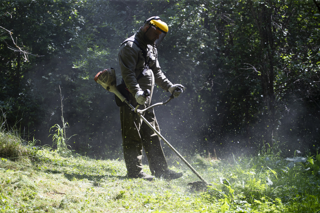 косіння трави мотокосою STIHL на ділянці